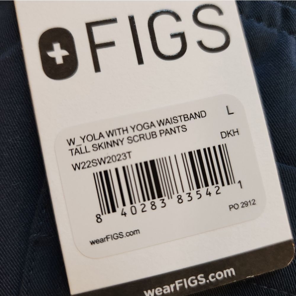 NWT Figs Dark Harbor Large Tall Yola Skinny with Yoga Waistband Pants